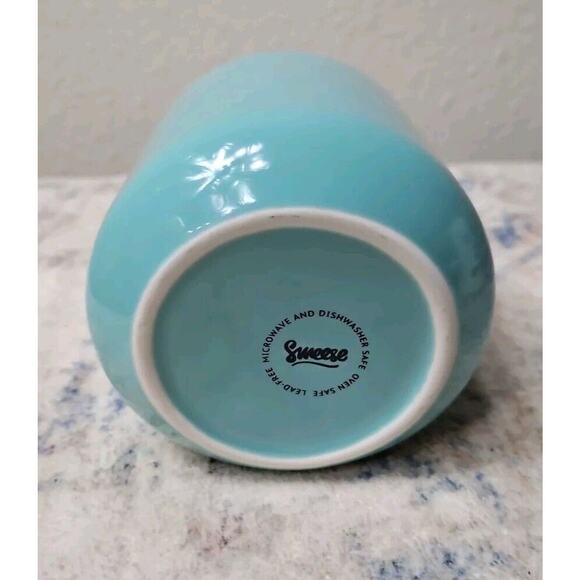 Ceramic Mason Jar Sponge Kitchen Holder Teal Blue World NEW - Picture 3 of 5